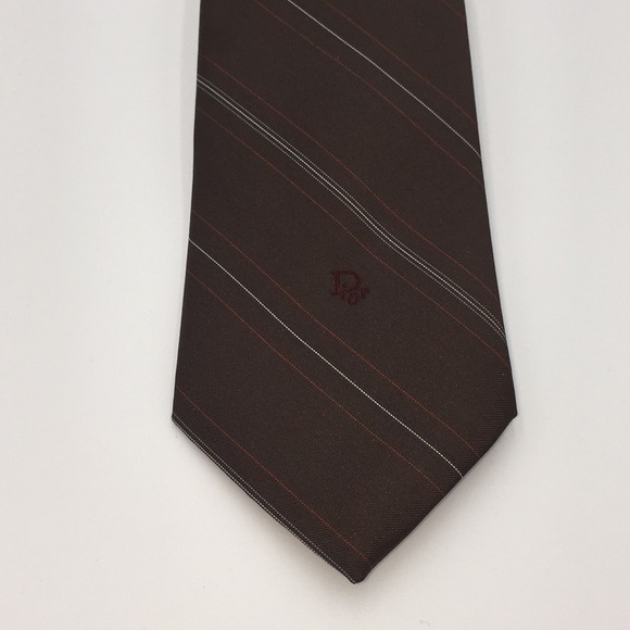 Vintage Christian Dior Monsieur Neck Tie Brown - Picture 2 of 7